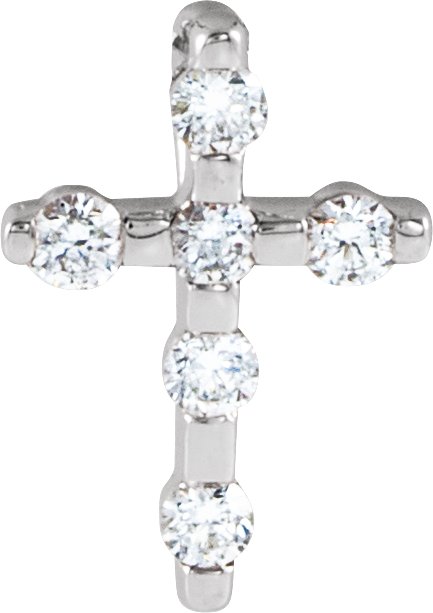 Platinum Round Natural Diamond Accented Cross Necklace or Pendant – up to 0.08 CTW
