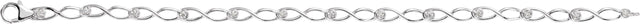 14K Gold Round Natural Diamond Accented Link Bracelet