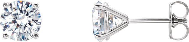 14K Gold Lab-Grown Diamond Round 4-Prong Cocktail-Style Stud Earrings – 2.5-6.3mm Stones - White Gold