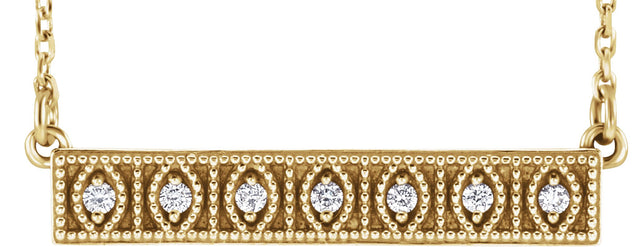 14K Gold Accented Bar Necklace – 24.9x5.4mm - Yellow Gold