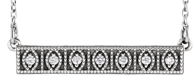Platinum Accented Bar Necklace