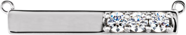 Platinum Round Natural Diamond Accented Bar Necklace – 1/5 CTW