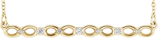 14K Gold Infinity-Inspired Bar Necklace - Yellow Gold