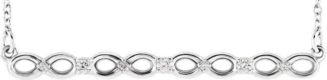 14K Gold Infinity-Inspired Bar Necklace - White Gold