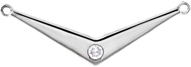14K Gold Accented V Necklace - White Gold