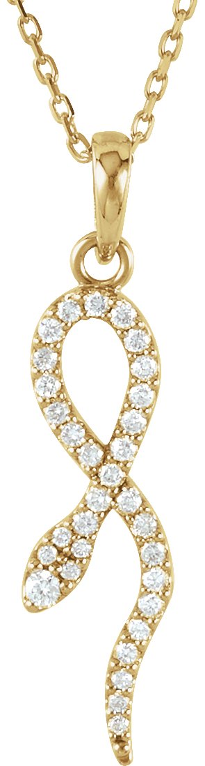 14K Gold Petite Snake Necklace or Pendant - Yellow Gold