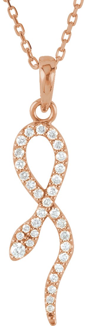 14K Gold Petite Snake Necklace or Pendant - Rose Gold