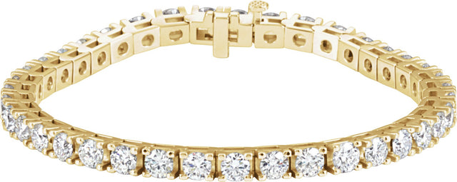 14K Gold Round Lab-Grown Diamond Line Bracelet – 3.9mm Stones - Yellow Gold