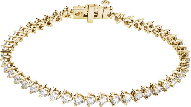 14K Gold Round Lab-Grown Diamond Line Bracelet – 4 3/4 CTW - Yellow Gold