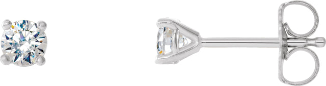 14K Gold Lab-Grown Diamond Round 4-Prong Cocktail-Style Stud Earrings - White Gold