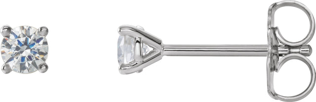 14K Gold Lab-Grown Diamond Round 4-Prong Cocktail-Style Stud Earrings – 2.5-6.3mm Stones - White Gold