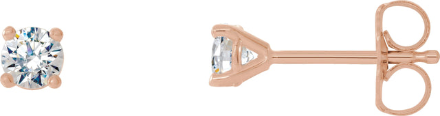 14K Gold Lab-Grown Diamond Round 4-Prong Cocktail-Style Stud Earrings – 2.5-6.3mm Stones - Rose Gold