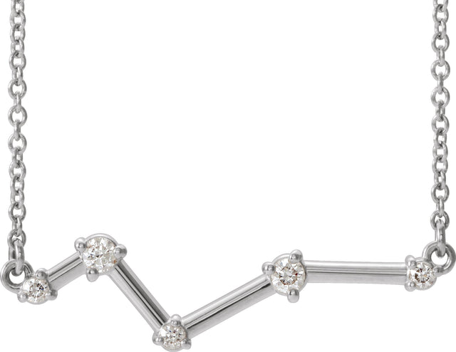 Platinum Constellation Bar Necklace