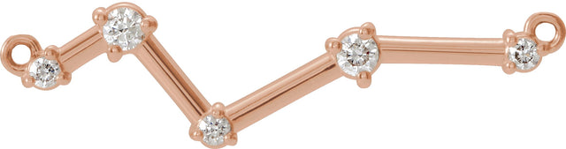 14K Gold Constellation Bar Necklace - Rose Gold