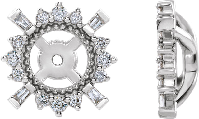 Platinum Natural Diamond Halo-Style Earrings Jackets