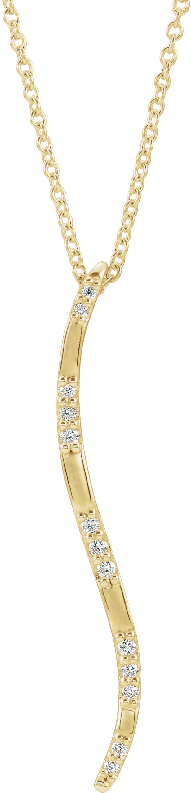 14K Gold Freeform Bar Necklace or Pendant - Yellow Gold