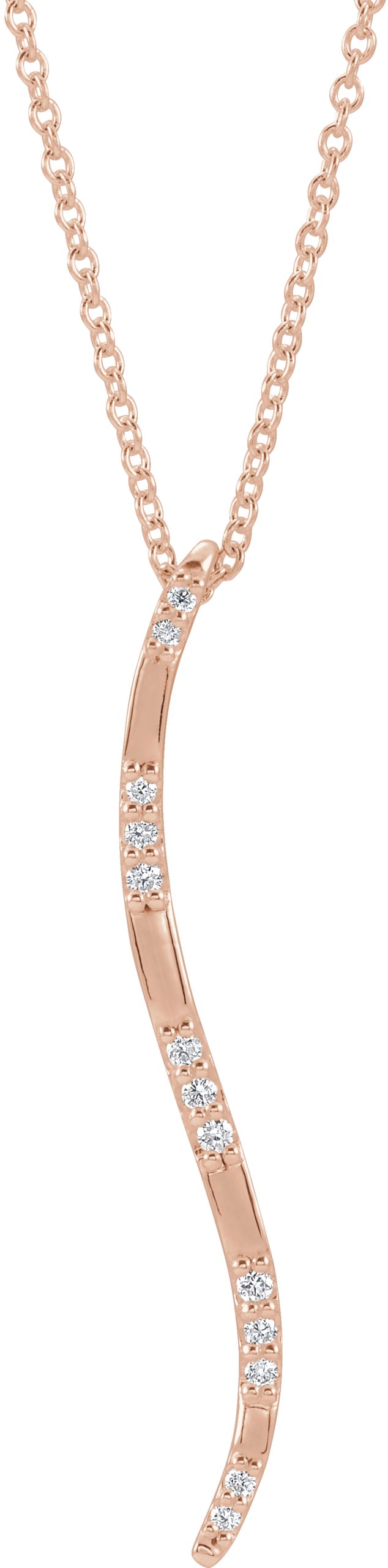 14K Gold Freeform Bar Necklace or Pendant - Rose Gold
