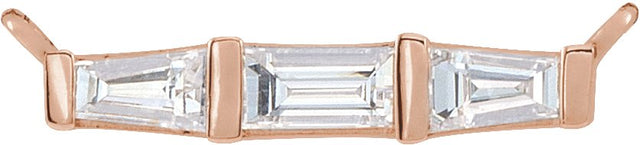 14K Gold Three-Stone Bar Necklace - Rose Gold
