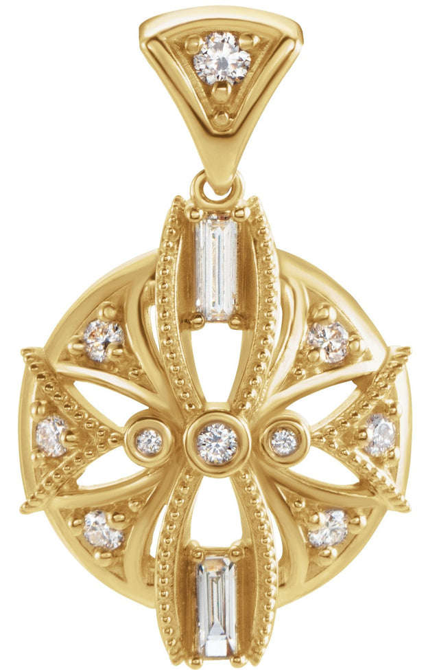 14K Gold Vintage-Inspired Necklace or Pendant - Yellow Gold