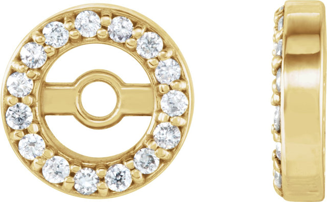 14K Gold Natural Diamond Halo-Style Earring Jackets XIV - Yellow Gold