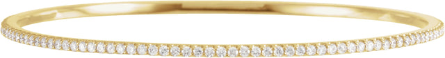 14K Gold Round Lab-Grown Diamond Accented Bangle Bracelet - Yellow Gold