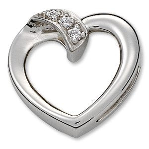 Platinum Round Natural Diamond Heart Pendant – 0.03 CTW