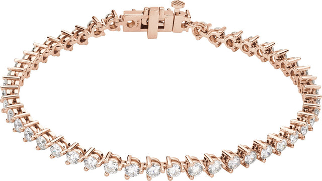 14K Gold Round Lab-Grown Diamond Line Bracelet – 4 3/4 CTW - Rose Gold