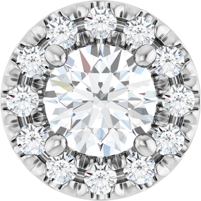 14K Gold Round Lab-Grown Diamond Halo-Style Pendant – 1/3 CTW - White Gold