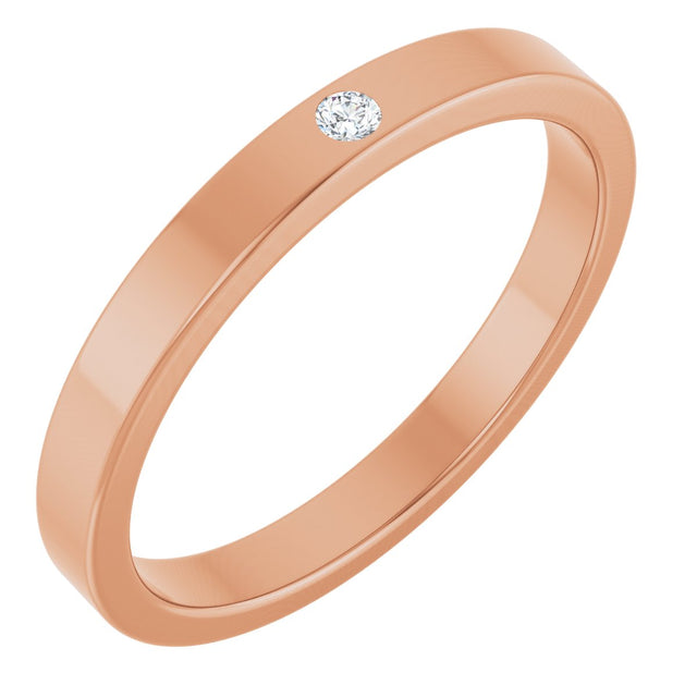 14K Gold Round Natural White Sapphire Family Stackable Ring – 1.75mm Stones - Rose Gold