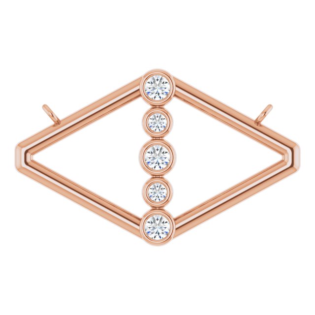 14K Gold Round Lab-Grown Diamond Geometric Necklace - Rose Gold