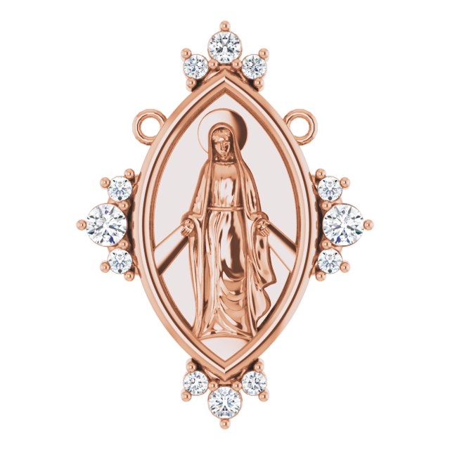 14K Gold Round Natural Diamond Miraculous Necklace - Rose Gold