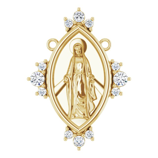 14K Gold Round Natural Diamond Miraculous Necklace - Yellow Gold