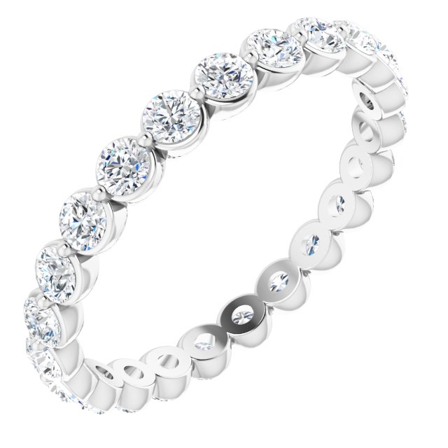 Platinum Round Natural Diamond Eternity Band