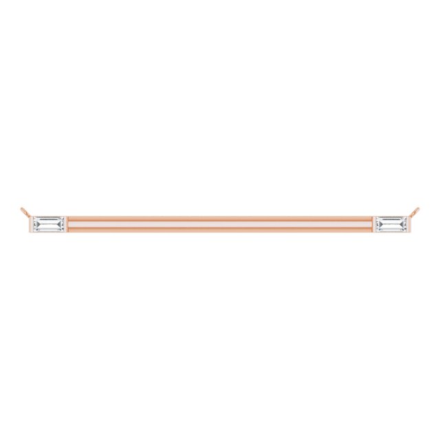 14K Gold Straight Baguette Natural Diamond Baguette Bar Necklace – 1/4 CTW - Rose Gold