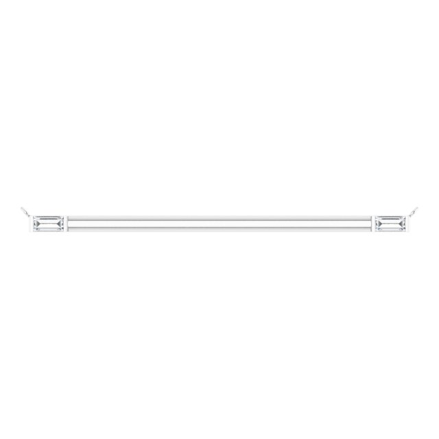 14K Gold Straight Baguette Natural Diamond Baguette Bar Necklace – 1/4 CTW - White Gold