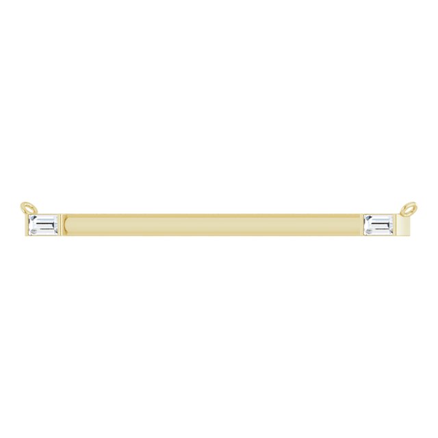 14K Gold Straight Baguette Natural Diamond Baguette Bar Necklace – 1/4 CTW - Yellow Gold
