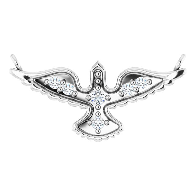 Platinum Round Lab-Grown Diamond Petite Holy Spirit Necklace