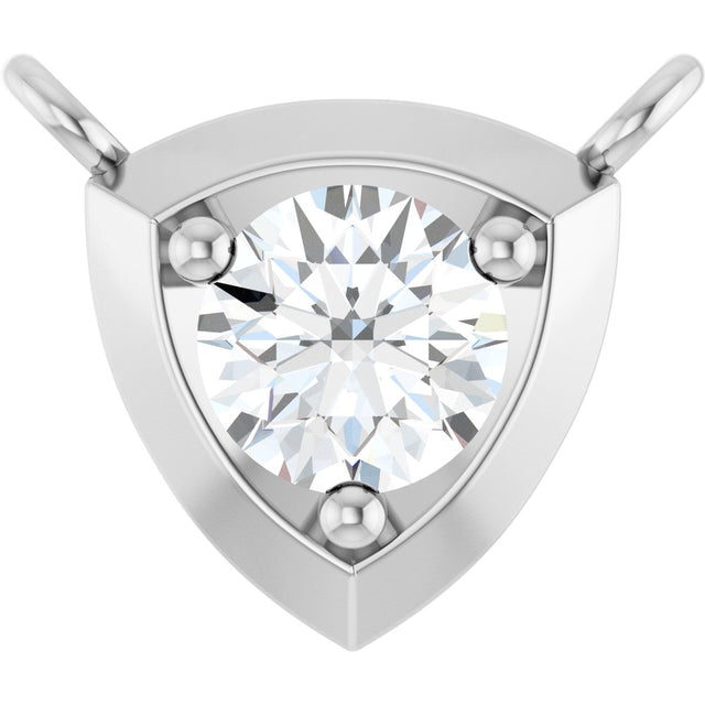 Platinum Round Natural Diamond Solitaire Necklace – up to 1/10 CTW