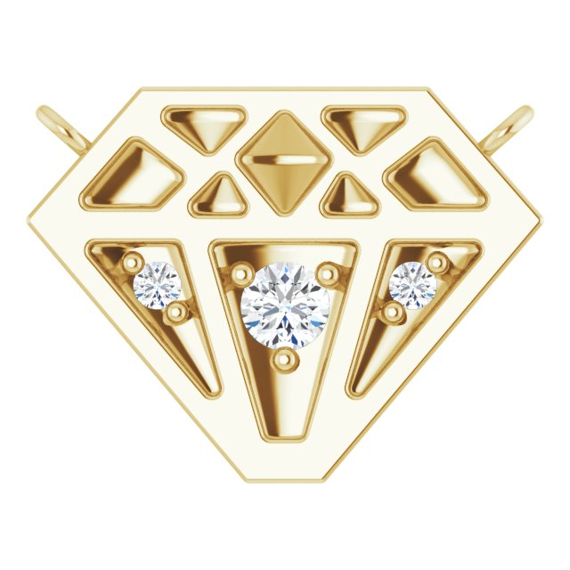 14K Gold Round Natural Diamond Tiny Diamond Necklace - Yellow Gold