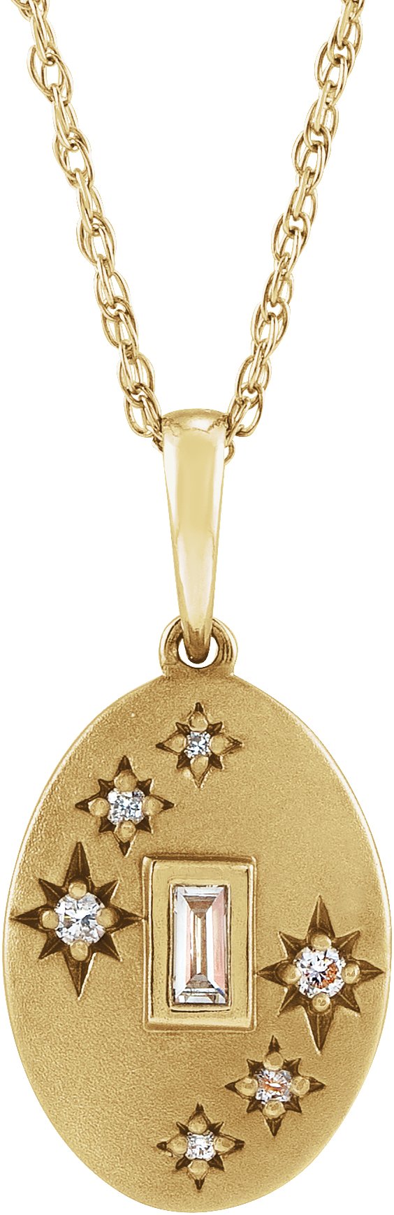 14K Gold Celestial Necklace or Pendant - Yellow Gold