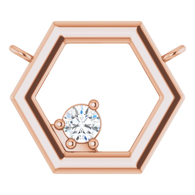 14K Gold Round Natural Diamond Honeycomb Necklace – 0.06 CTW - Rose Gold