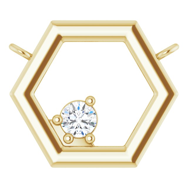 14K Gold Round Natural Diamond Honeycomb Necklace – 0.06 CTW - Yellow Gold