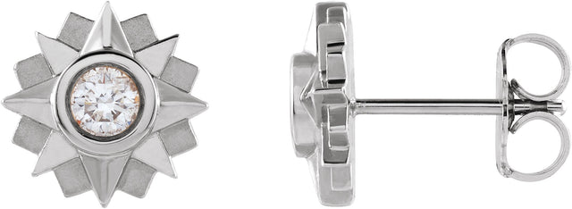 Platinum Round Natural Diamond Sun Earrings