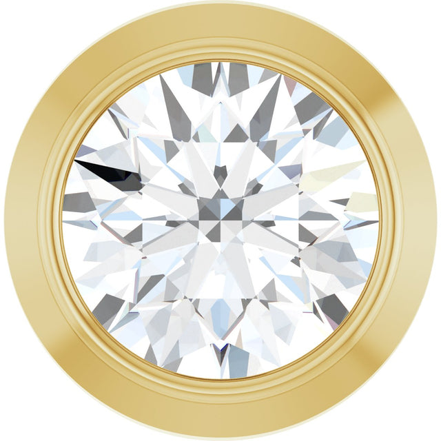 14K Gold Lab-Grown Diamond Round Bezel-Set Slide Pendant - Yellow Gold