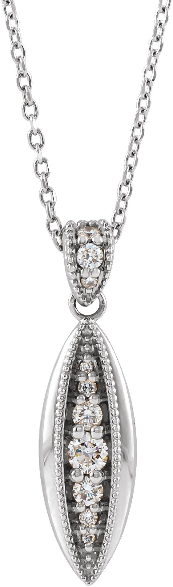 Platinum Beaded Necklace or Pendant