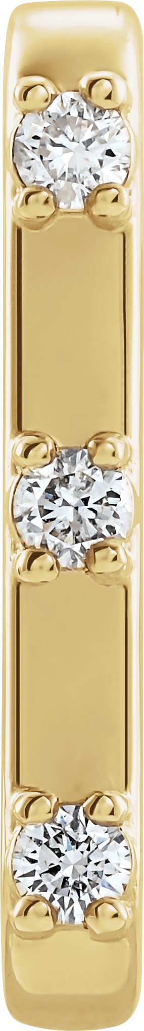 14K Gold Round Natural Diamond Accented Cuff Earrings - Yellow Gold