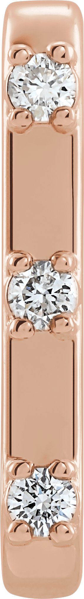 14K Gold Round Natural Diamond Accented Cuff Earrings - Rose Gold