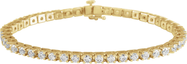 14K Gold Round Lab-Grown Diamond Line Bracelet – 1.4-4.25mm Stones - Yellow Gold