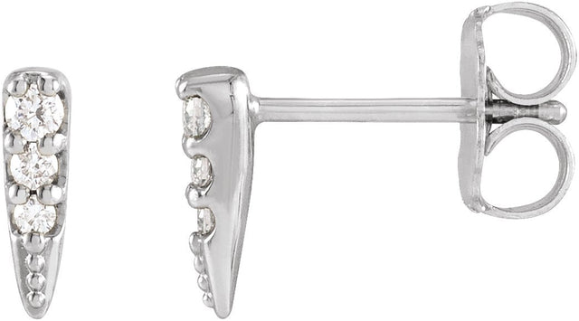Platinum Round Natural Diamond Spike Earrings