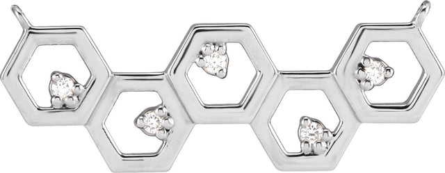 Platinum Round Natural Diamond Honeycomb Necklace